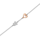 Bracelet With Angel And Heart in Rose Silver