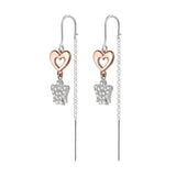 Earrings With Angel And Heart in Rose Silver