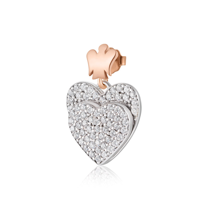 Double heart earrings