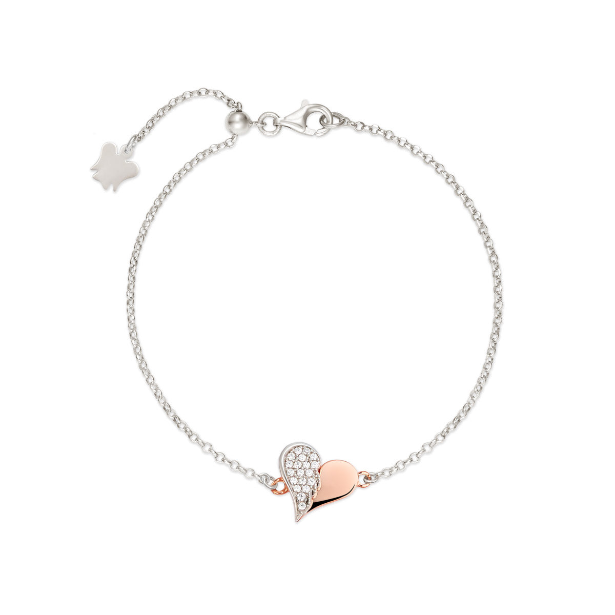 Bracciale con cuore e ala