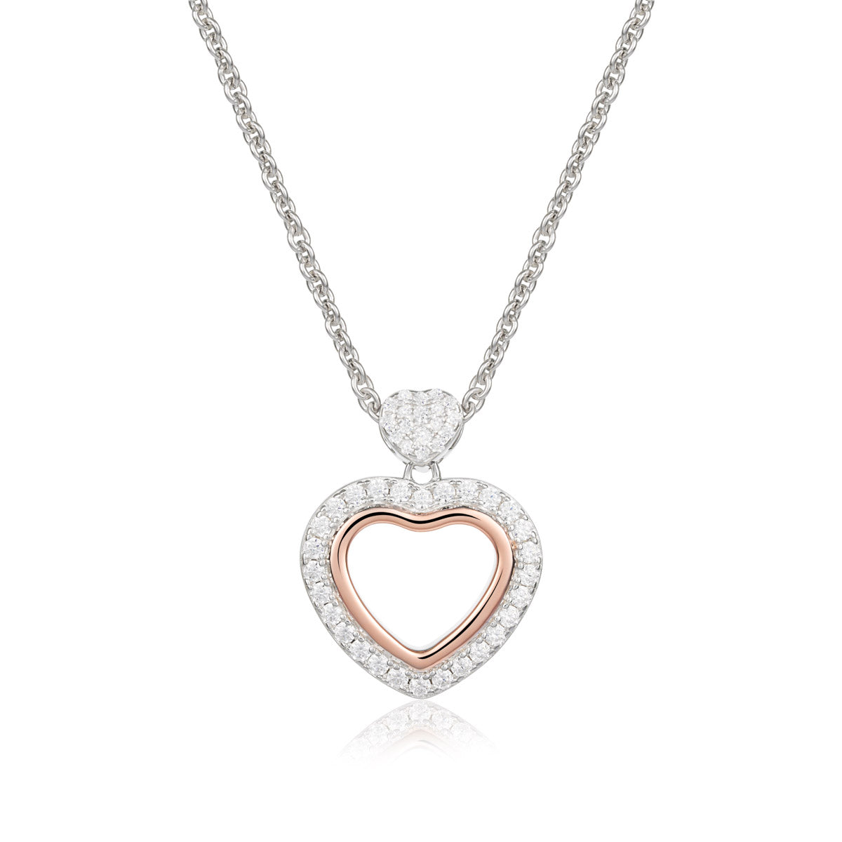 Collana trilogia con ciondolo cuore traforato