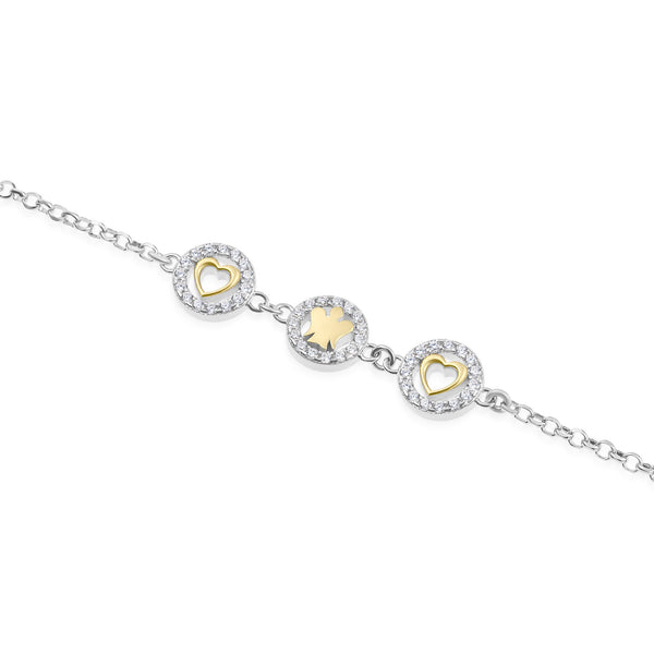 Bracciale Angeli e Cuori Dorati con Zirconi