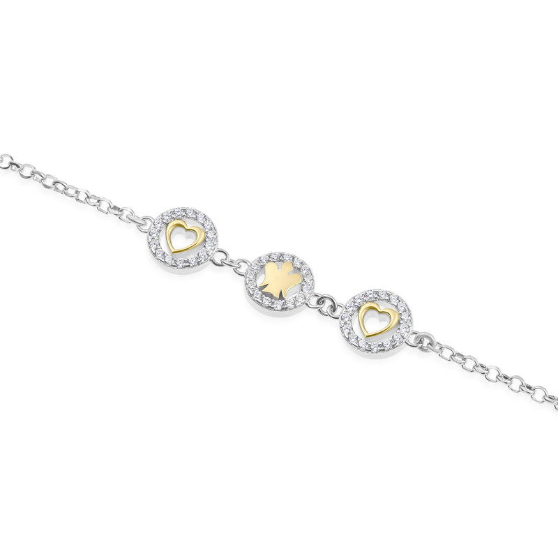 Bracciale Angeli e Cuori Dorati con Zirconi