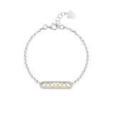 Bracciale angelo dorato, cuori e zirconi