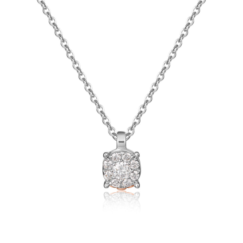 Necklace with Angel in Gold and Diamonds
