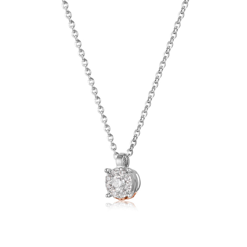 Necklace with Angel in Gold and Diamonds