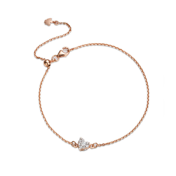 Rose gold bracelet with diamond heart