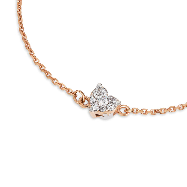 Rose gold bracelet with diamond heart