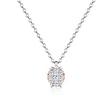 White gold necklace with diamond oval