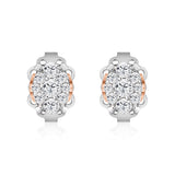 White gold earrings with diamond oval
