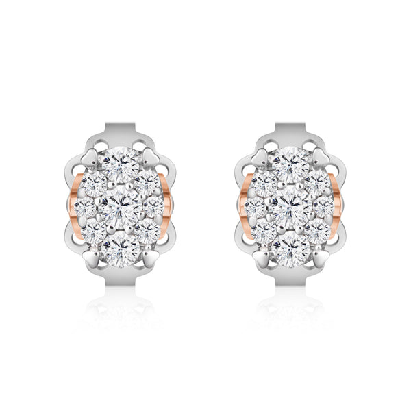 Orecchini in oro bianco con ovale di diamanti