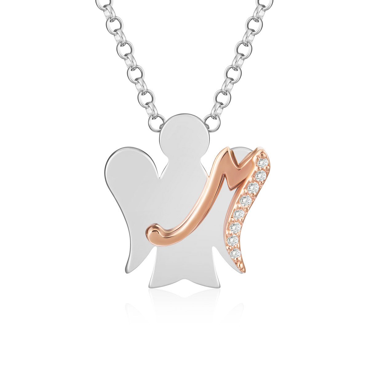 Collana con lettera M - Personalizzabile con più lettere