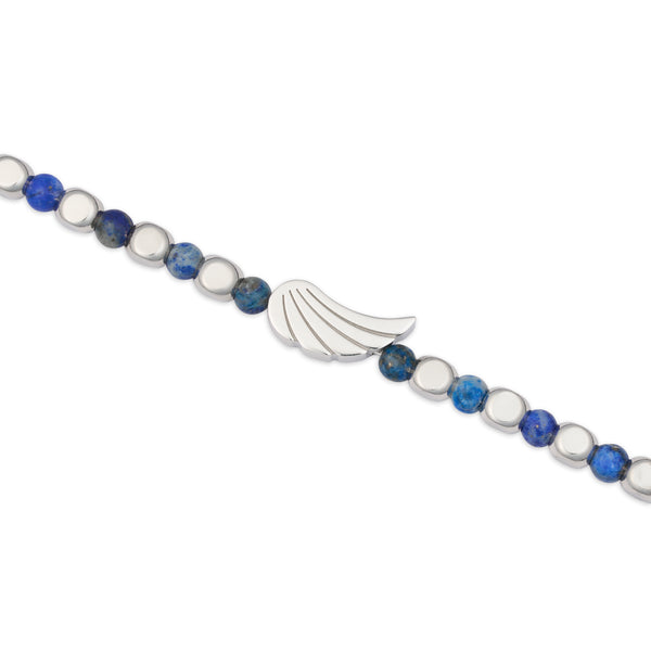 Bracciale in argento e lapis con ala