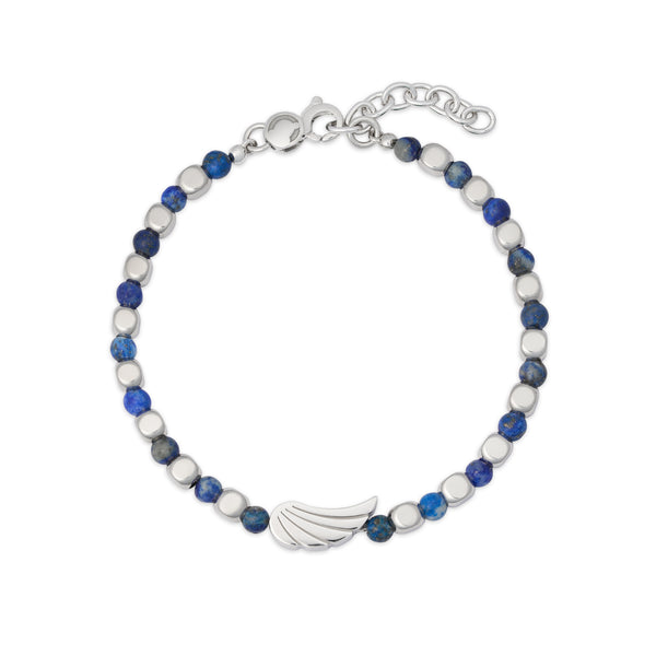 Bracciale in argento e lapis con ala
