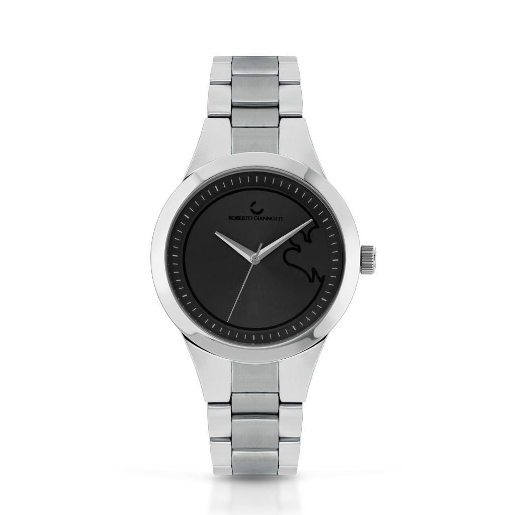 Orologio quadrante nero minimal