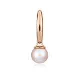 Rose gold single earring with pearl charm