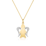 Collana con Angelo in oro e ali diamantate