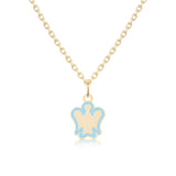 Child gold necklace with blue angel