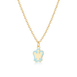Child gold necklace with blue angel