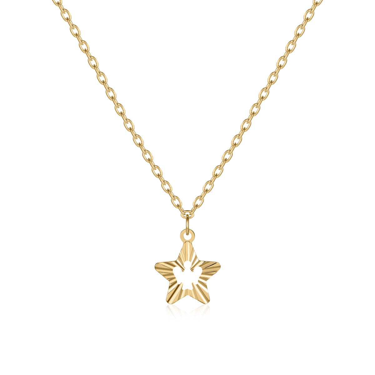 Collana con stella e angelo traforato