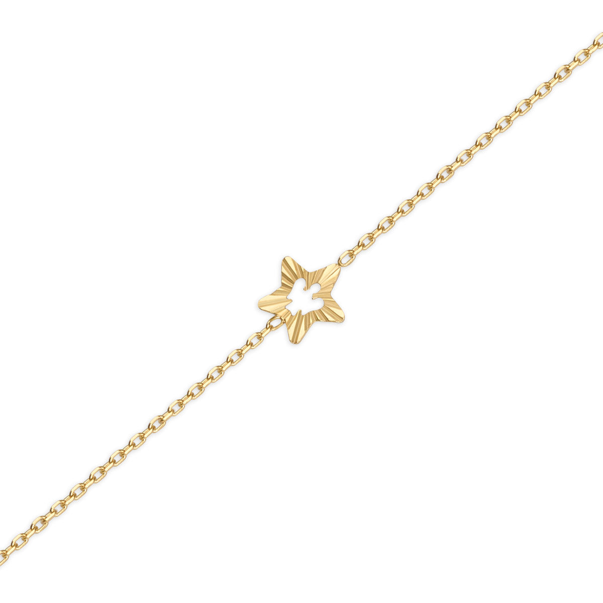 Bracciale con stella e angelo traforato