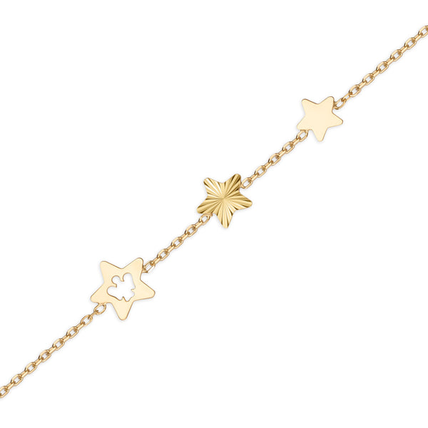 Bracciale con stelle e angelo traforato