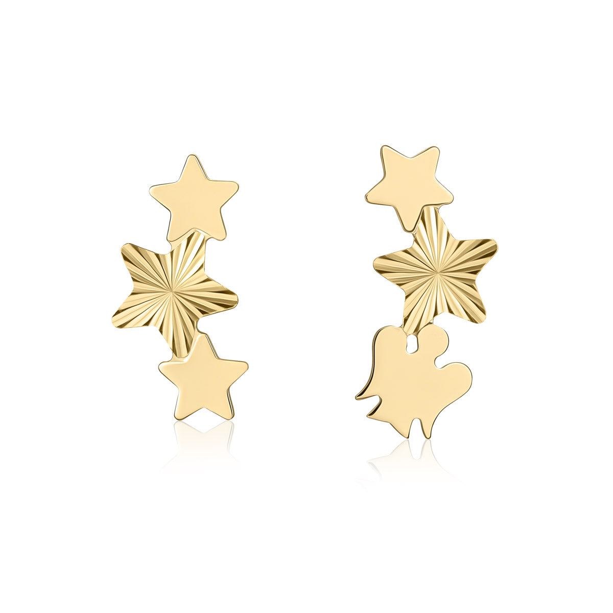 Orecchini Roberto Giannotti "La Luce Degli Angeli" LUX08 - Oro Rosa E Bianco Con Diamanti, Chiusura A Pressione, Gioiello Donna Di Lusso, Confezione Originale