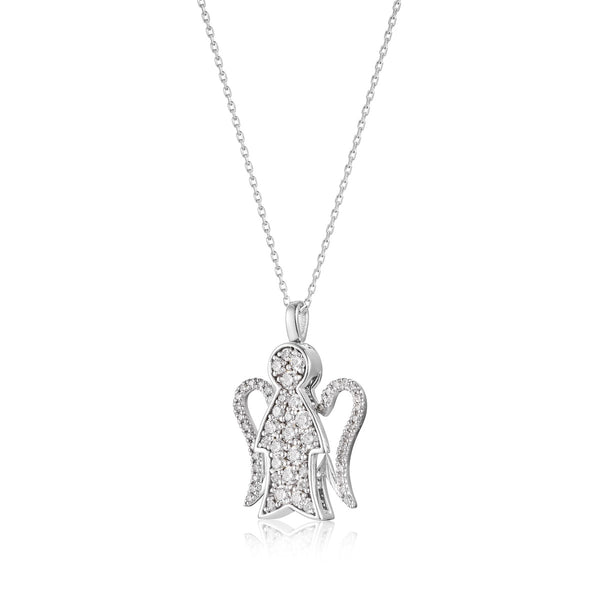 Collana con angelo in oro e diamanti