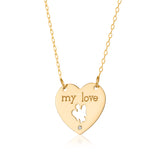 Heart-shaped tag "My love..."