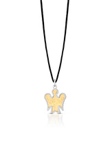 Collana Pendente Angelo in Oro giallo satinato e bianco