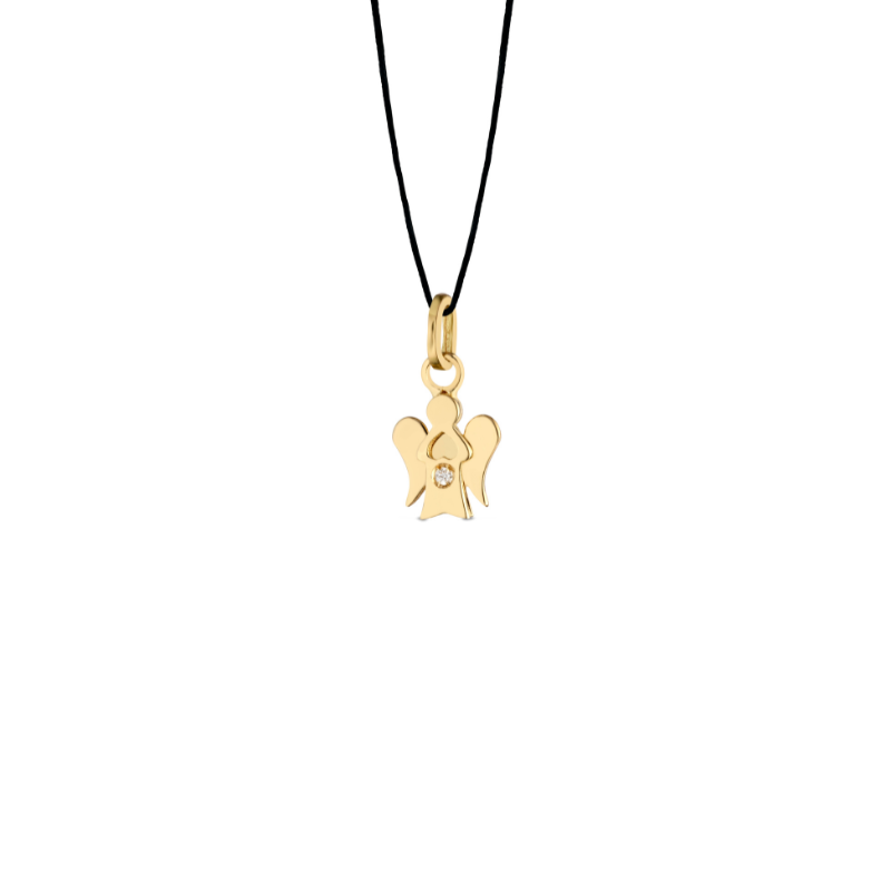Collana con pendente angelo abbraccio in oro e diamante 