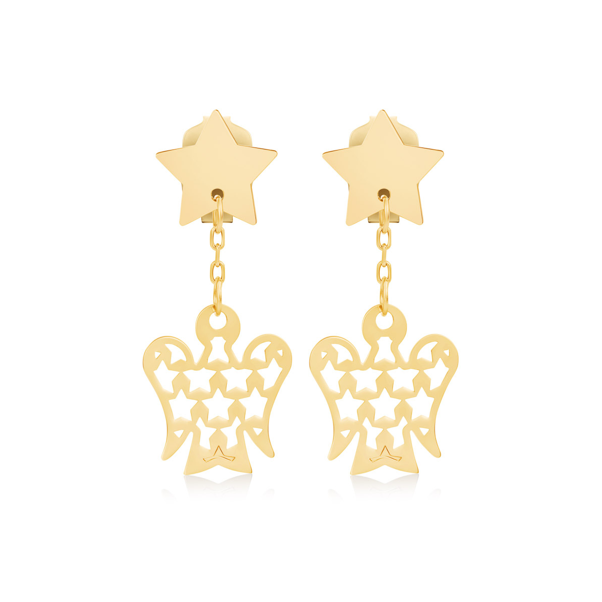 Orecchini con Angeli e Stelle in Oro