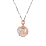 Chiama Angeli in argento rosato e cuore di zirconi