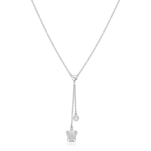Collana a y in argento con angelo e paillettes - Roberto Giannotti