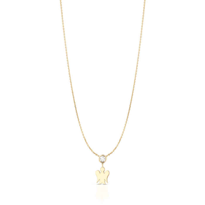 Collana punto luce con pendente angelo