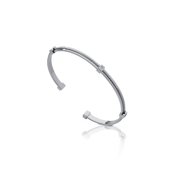 Bracciale rigido uomo con diamante - Roberto Giannotti