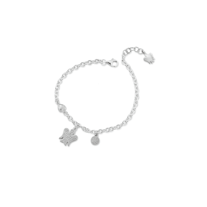 Bracciale in argento con angelo e paillettes - Roberto Giannotti