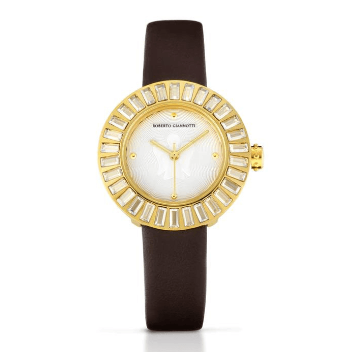 Orologio Angelo con cristalli e cinturino in pelle - Roberto Giannotti