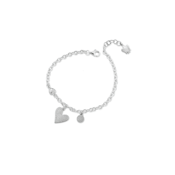 Bracciale in argento con ciondolo cuore e paillettes - Roberto Giannotti