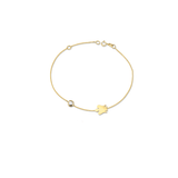 Bracciale in oro con punto luce e angelo