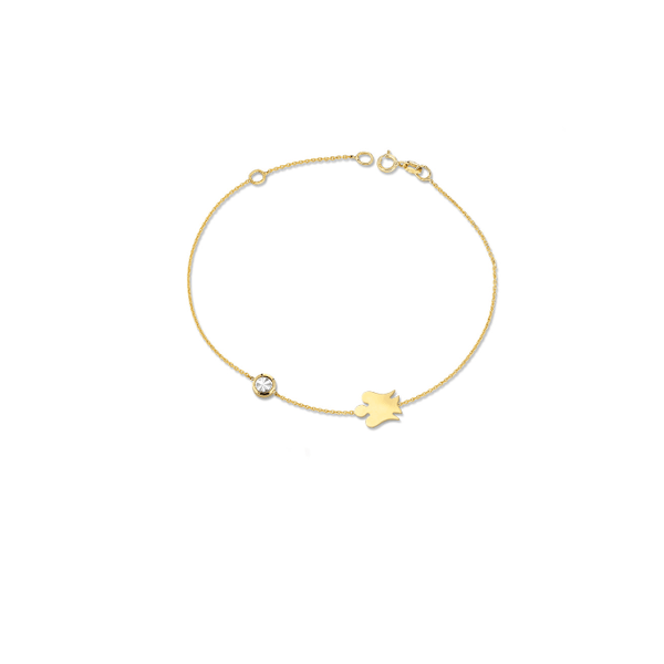 Bracciale in oro con punto luce e angelo - Roberto Giannotti