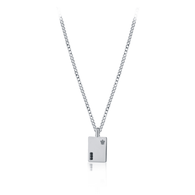 Collana piastrina uomo con spinelli neri - Roberto Giannotti