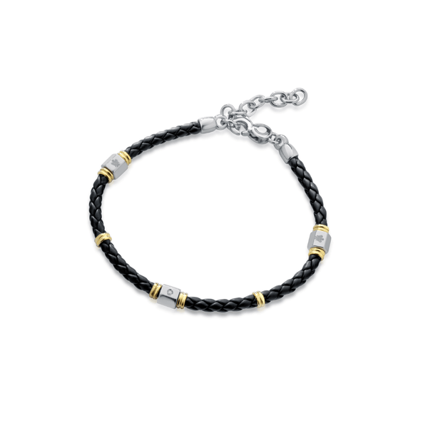 Bracciale uomo in pelle nero