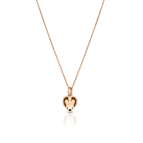Collana con cuore in oro rosa e diamanti brown