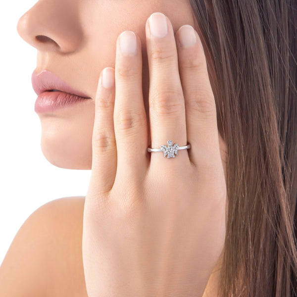 Anello con Angelo in Argento e Zirconi - Roberto Giannotti