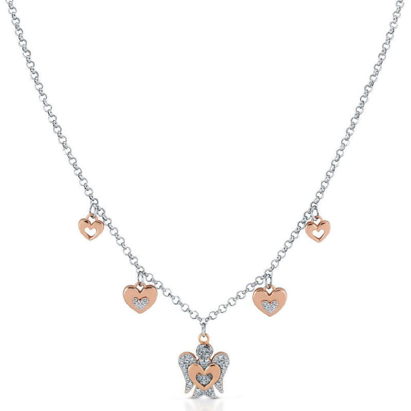 Collana con Angelo E Cuori in Argento ROBERTO GIANNOTTI