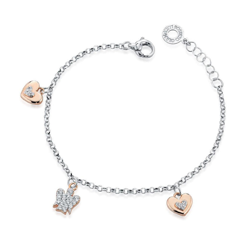 Bracciale con Angeli e Cuori in Argento ROBERTO GIANNOTTI