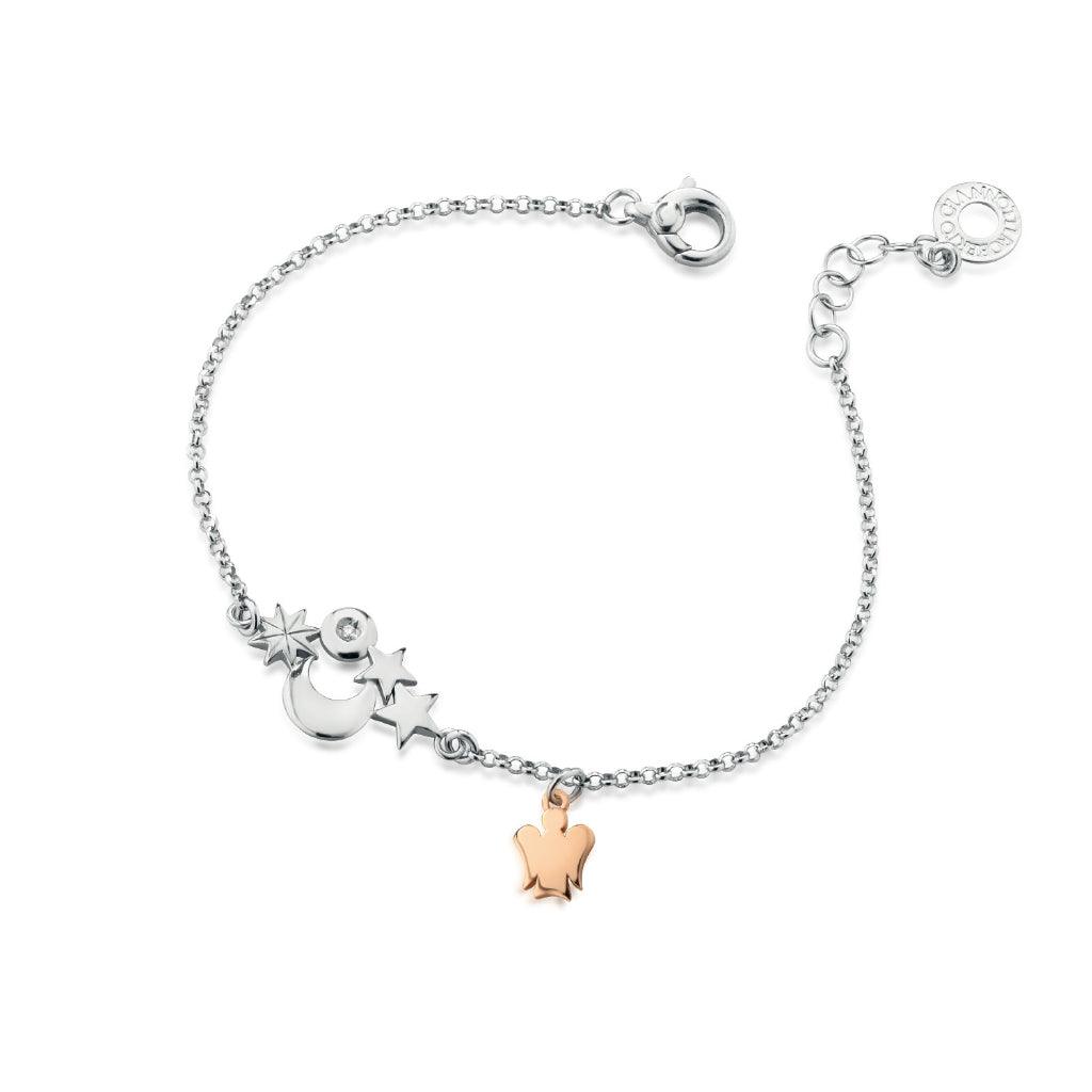 Bracciale in Argento con Angelo Luna e Stelle ROBERTO GIANNOTTI