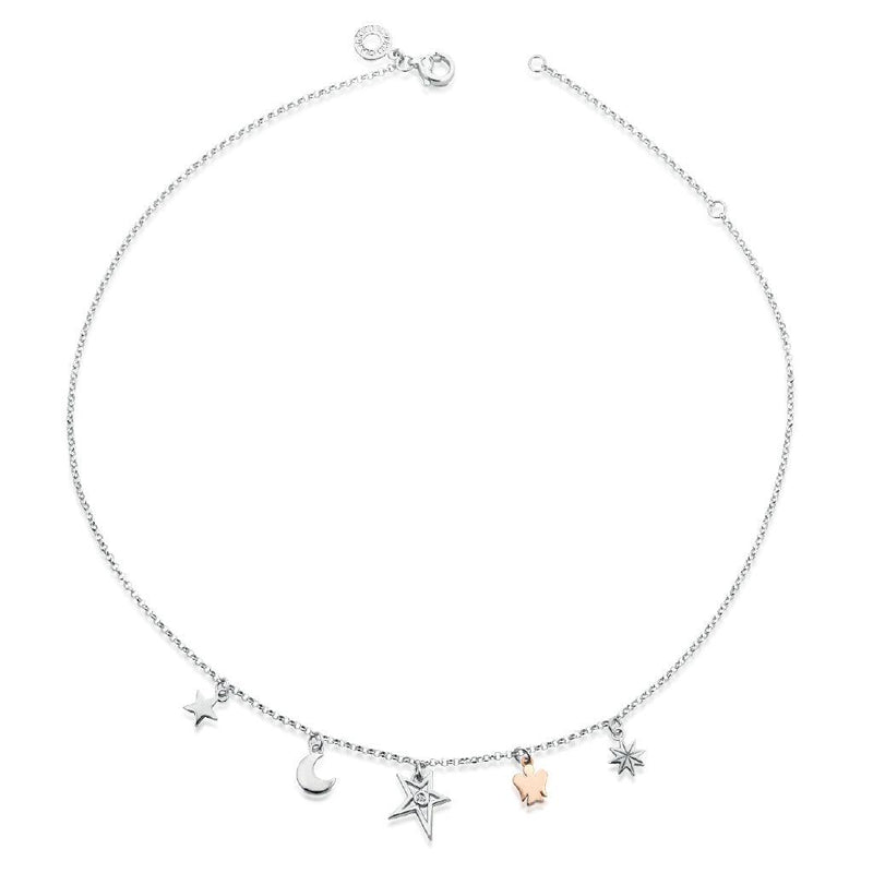 Collana in Argento con Angelo Luna e Stelle ROBERTO GIANNOTTI