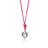 ciondolo cuore smaltato fucsia retro